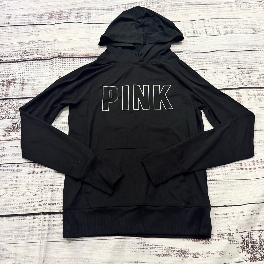 Black Hoodie with PINK Logo size extra small